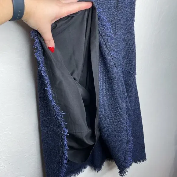 Rebecca Taylor Stretch Tweed Navy Combo Sleeveless Mini Sheath Dress 0 - Picture 10 of 16